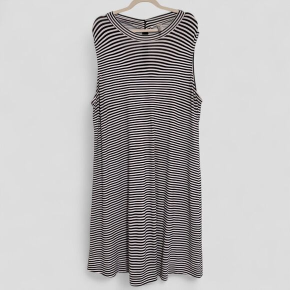 Lulu B Dress Black & White Striped Stretch Outdoor Beach Casual Light Women's XL - Picture 1 of 7